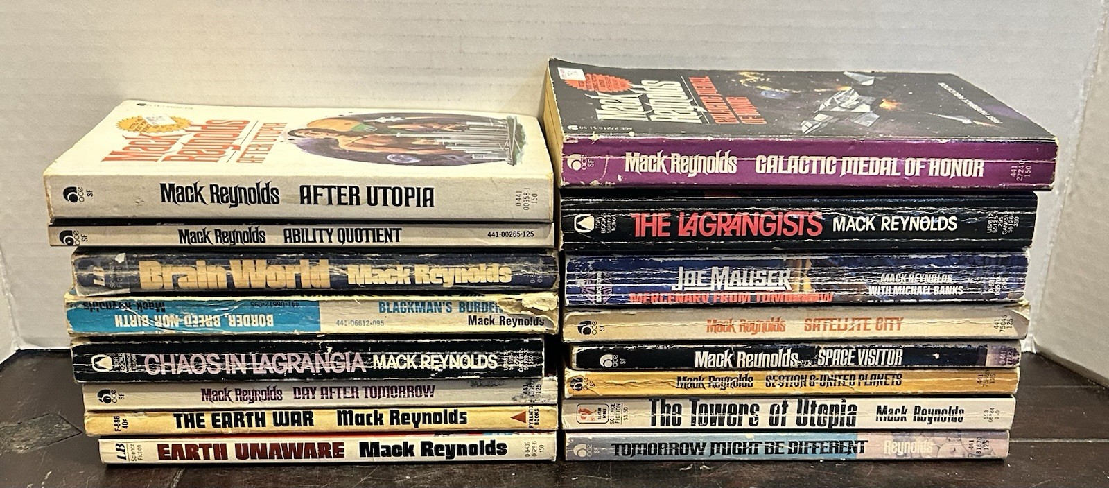 Mack Reynolds Lot of 16 Vintage Sci-Fi Paperbacks Agranglia Joe Mauser Utopia