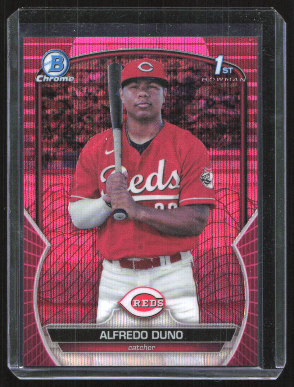2023 Bowman Chrome 1st Alfredo Duno Pink Vapor Wave Refractor /199 Reds 2023 Bowman Chrome 1st Alfredo Duno Pink Vapor Wave Refractor /199 Reds