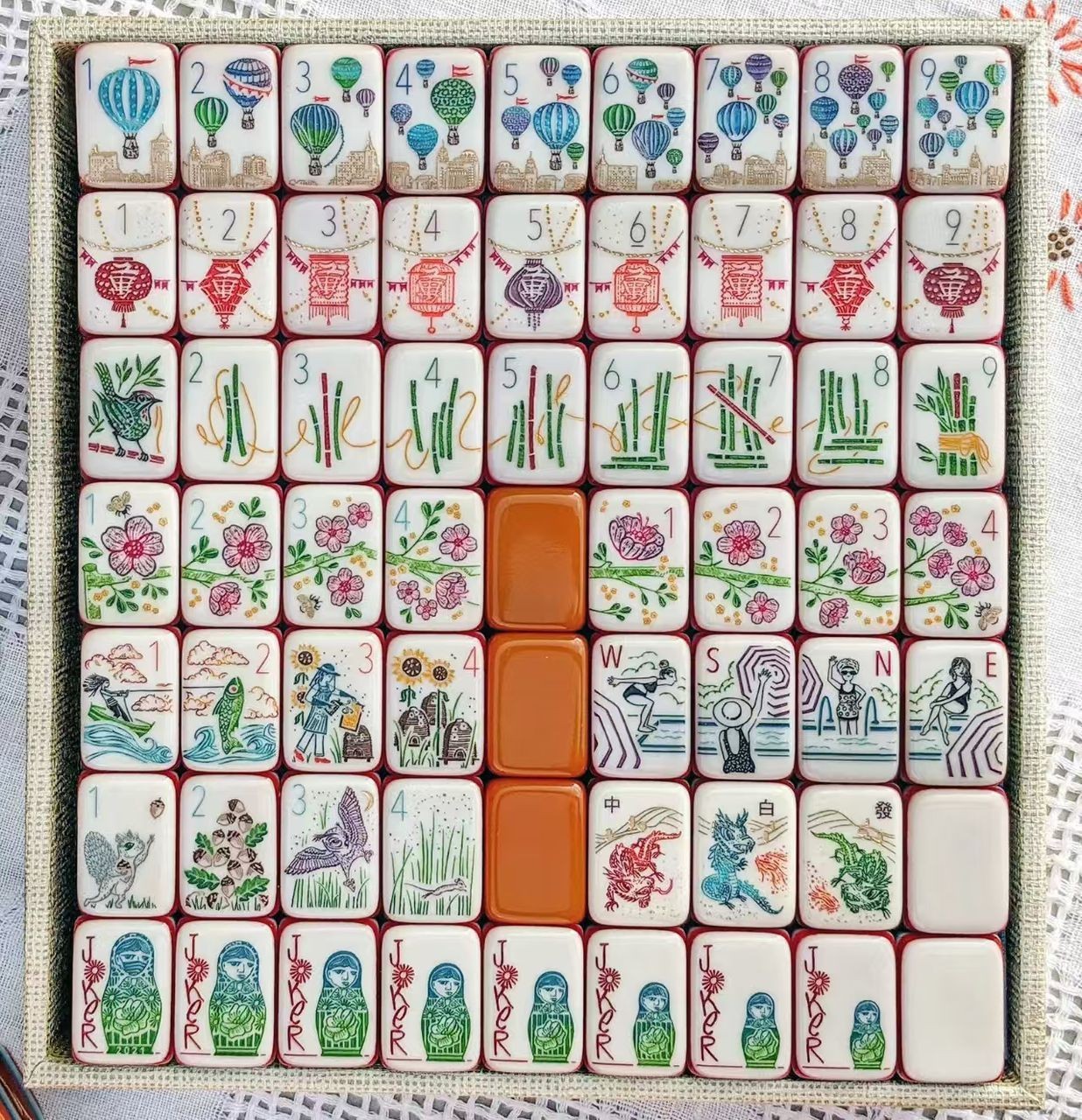Walk With Me Limited Edition Mahjong 7Layers American Mahjong Fast Shipping +Bag