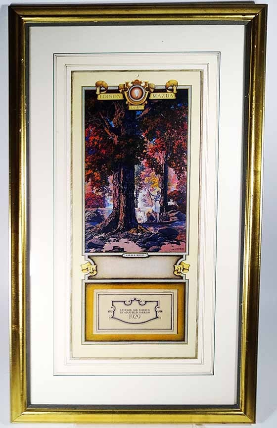 Maxfield Parrish Framed 1929 Edison Mazda Calendar Maxfield Parrish Framed 1929 Edison Mazda Calendar