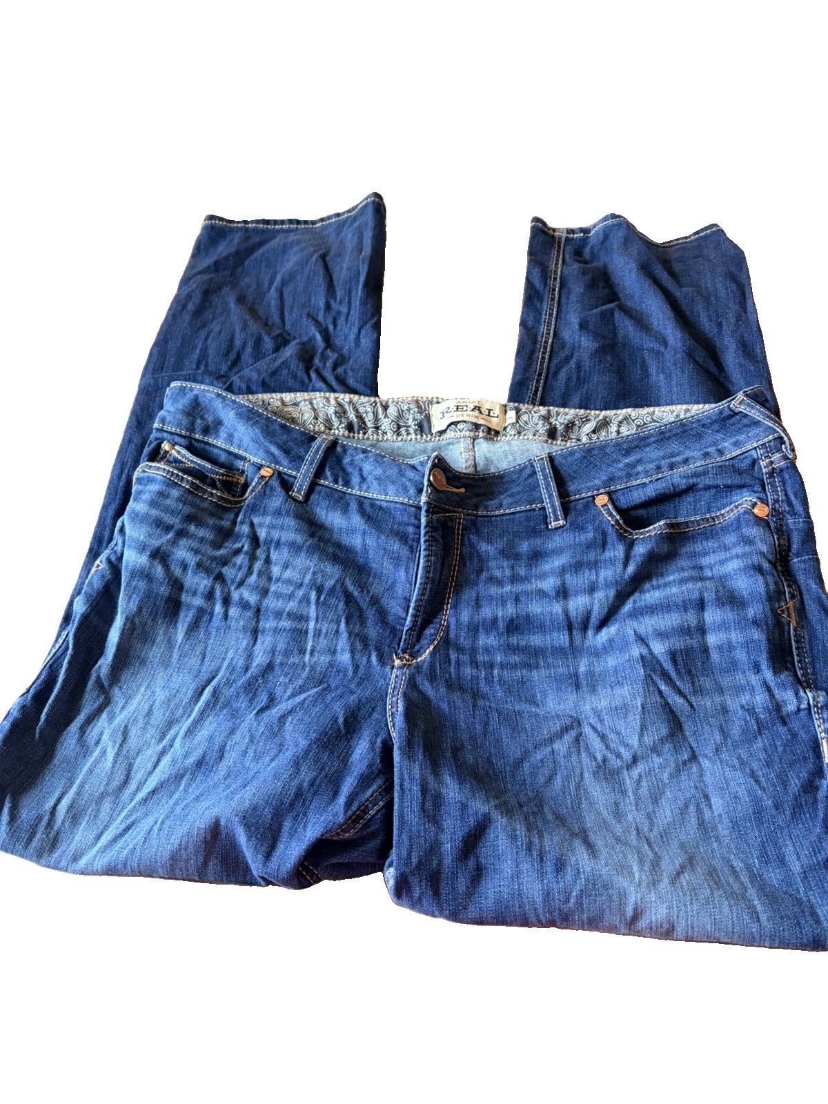 Ariat R.E.A.L. Denim Women’s Mid Rise Straight Leg Blue Jeans Size 22WL /33L