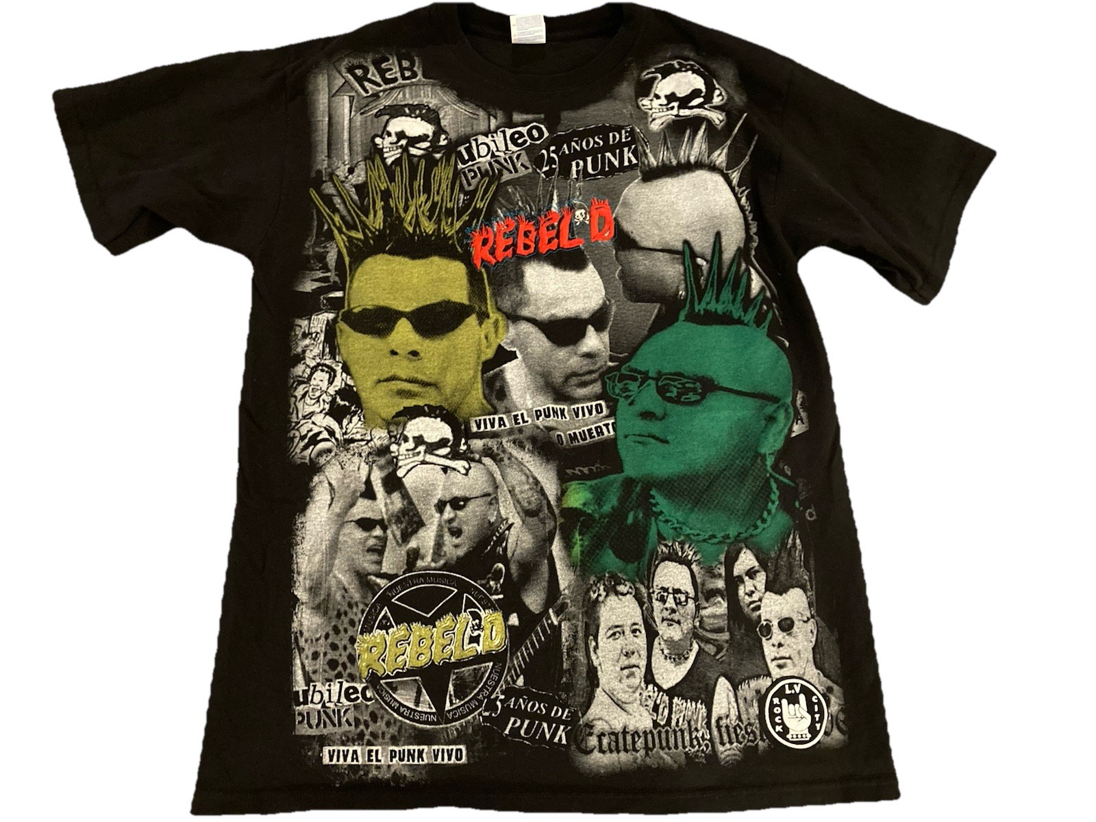 Rebel’d Punk Band T-Shirt 25 Double-Sided Graphic Size Large Rare Latin Hardcore