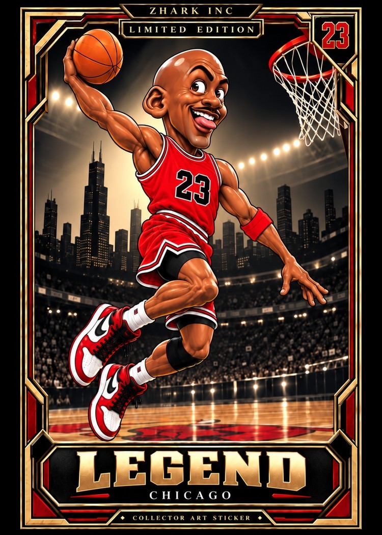 Legend Basketball Collector Card STICKER 2.5x3.5 Chicago 