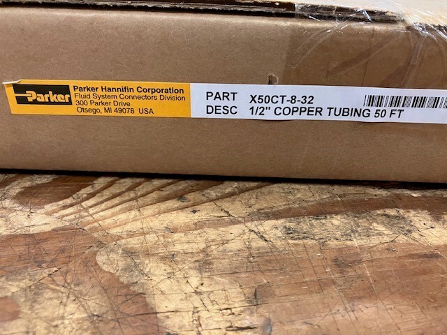 X50CT-8-32 (CT50-8-32) Parker Copper Coiled Tube 50ft coil
