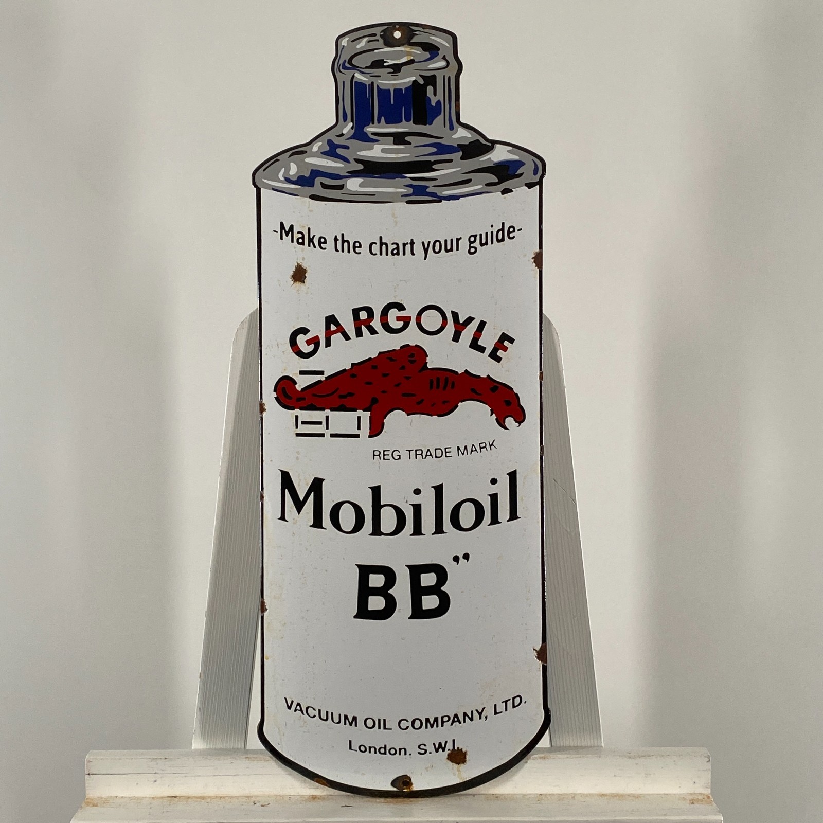 MOBILOIL - Advertising Sign - 65x25cm (25.6x9.8 MOBILOIL - Advertising Sign - 65x25cm (25.6x9.8
