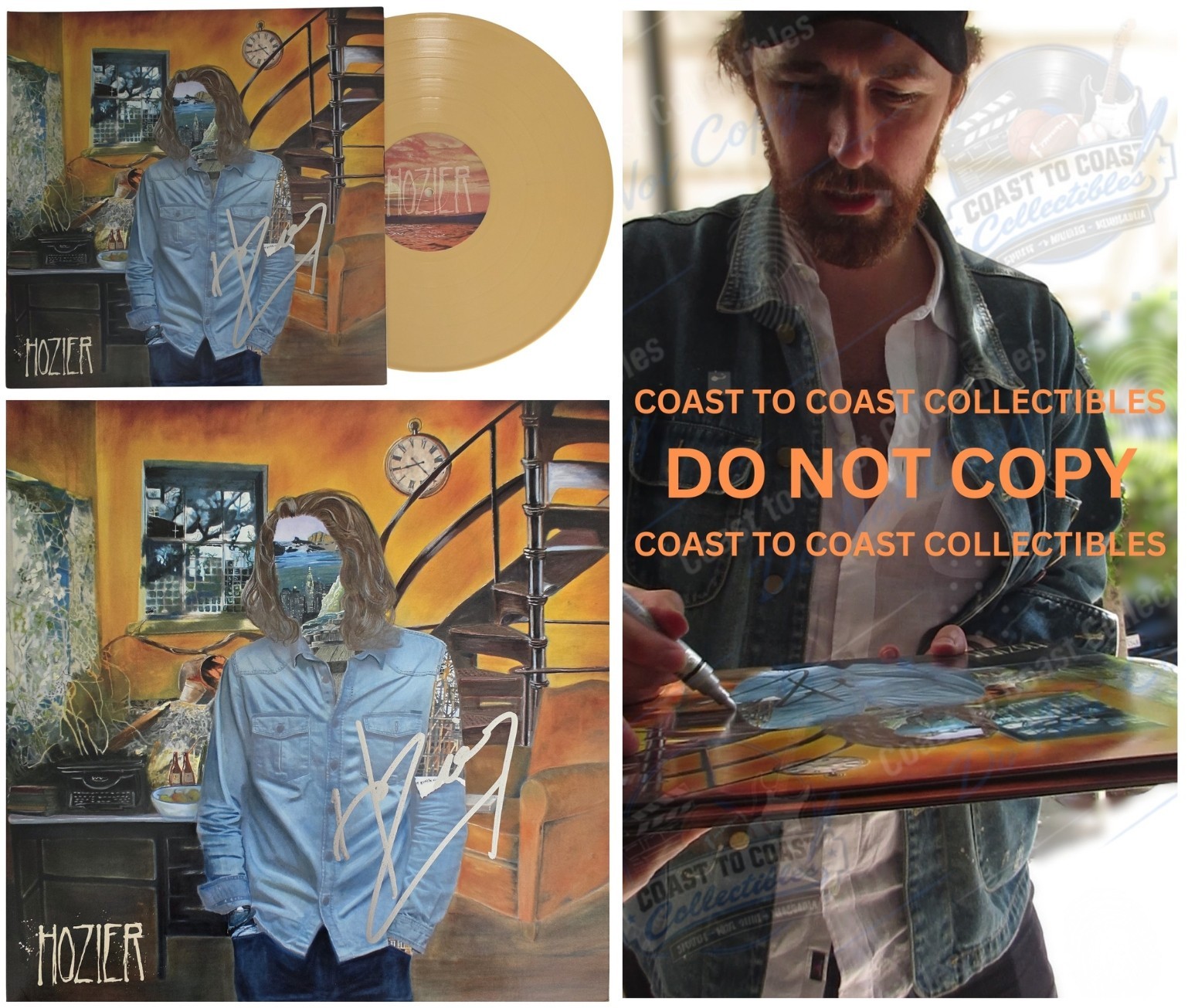 Andrew Hozier Byrne Signed Hozier Album COA Exect Proof Autographed Vinyl Record
