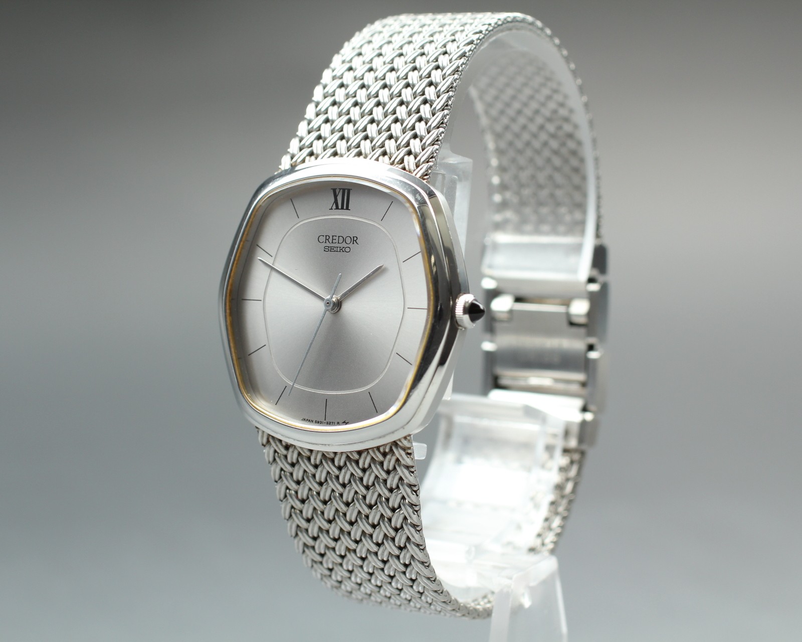Vintage 1983 SEIKO CREDOR 5931-5231 Silver Dial Mens Qz Watch Japan [Near MINT]