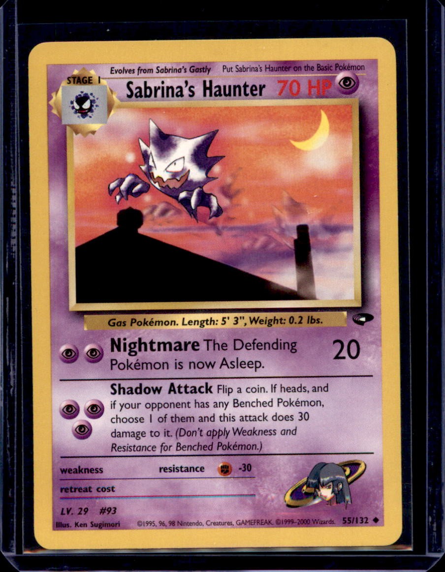 Sabrina\'s Haunter 55/132 Uncommon Gym Challenge Pokemon Unlimited Near Mint Sabrina\'s Haunter 55/132 Uncommon Gym Challenge Pokemon Unlimited Near Mint
