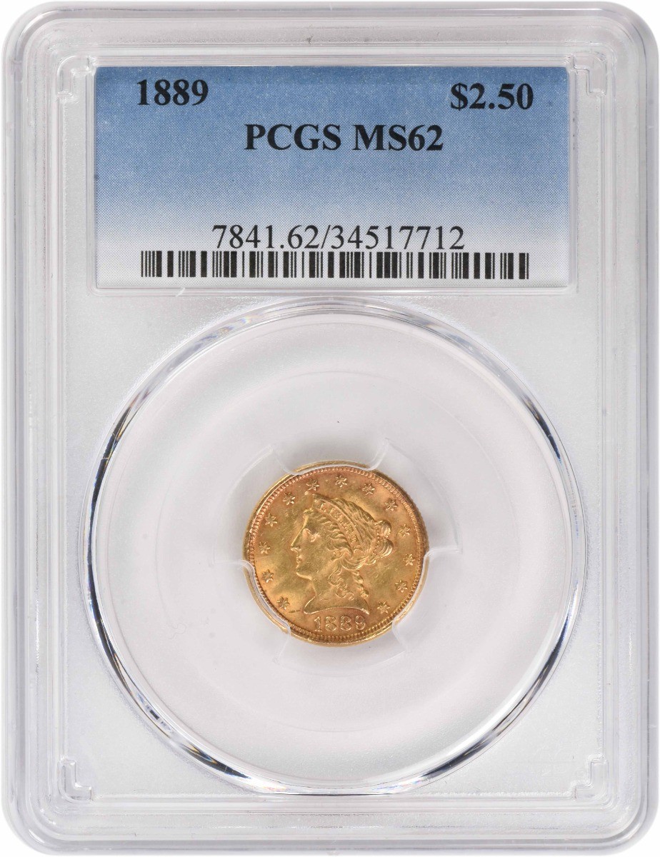 1889 $2.50 Gold Liberty Head MS62 PCGS