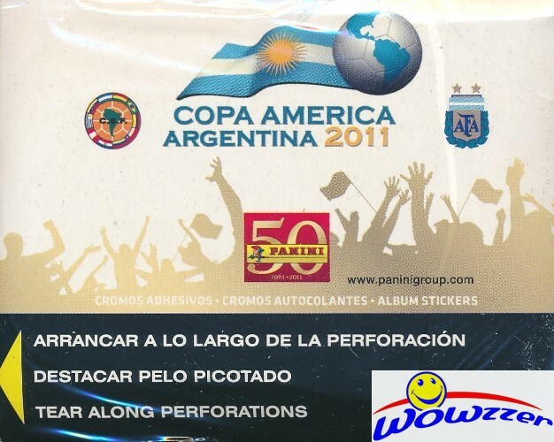 2011 Panini Copa America Sealed 50 Pack Sticker Box-250 Stickers-NEYMAR RC Year