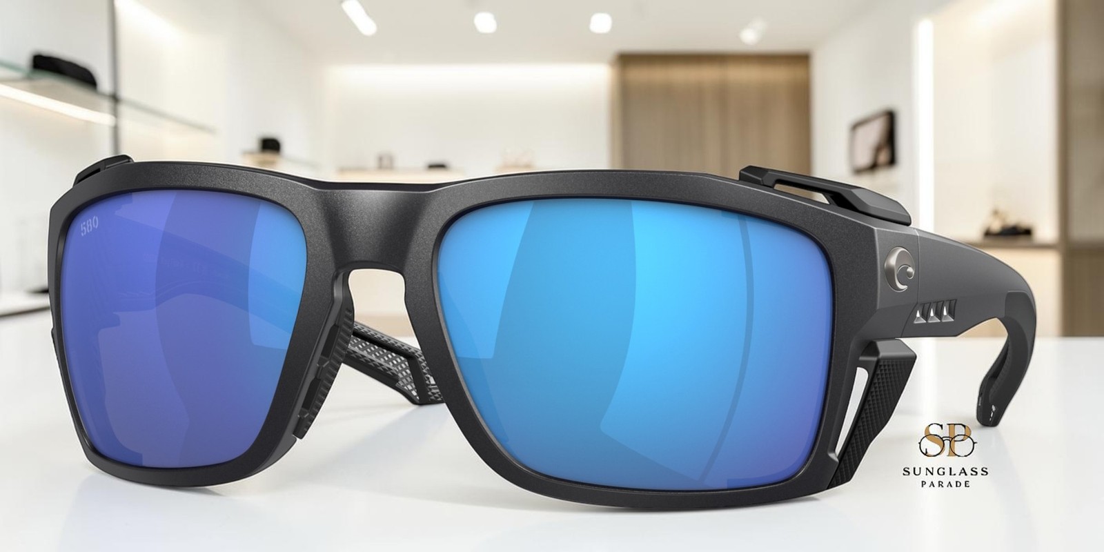 COSTA 6S9111 911101 King Tide 8 Black Blue Mirror Polarized 60mm Mens Sunglasses