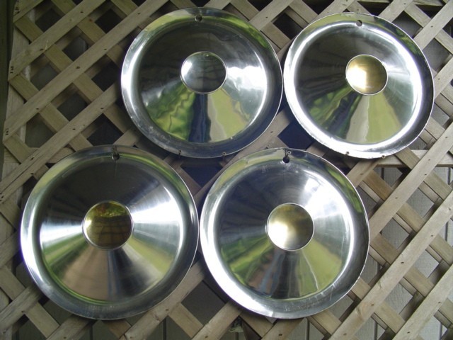 4 VINTAGE 1954 55 STUDEBAKER COMMANDER STARLINER STARLIGHT HUBCAPS WHEEL COVER