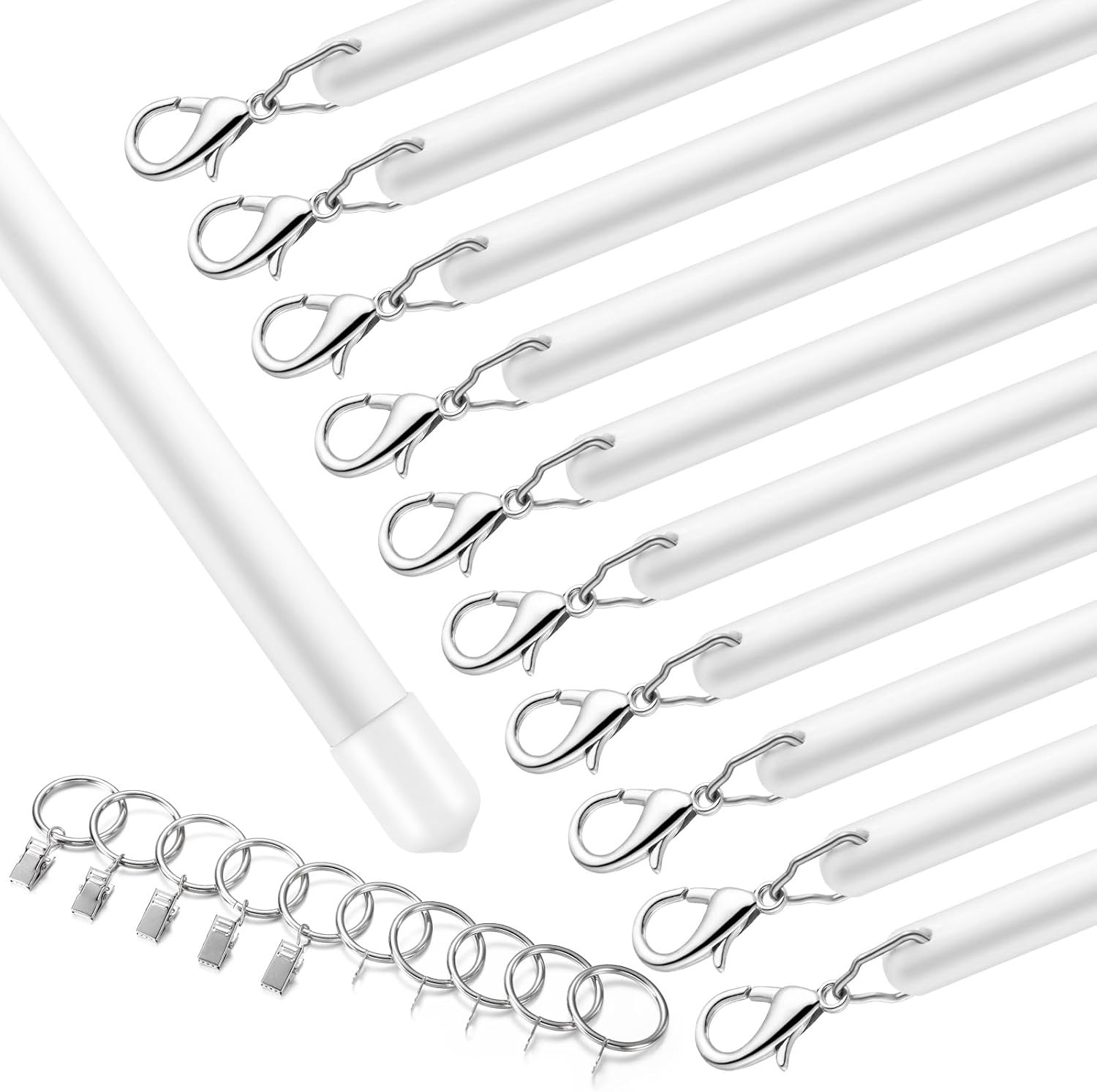10 Pack Acrylic Curtain Pull Wand Drapery Rod,White,36 Inch 10 Pack Acrylic Curtain Pull Wand Drapery Rod,White,36 Inch