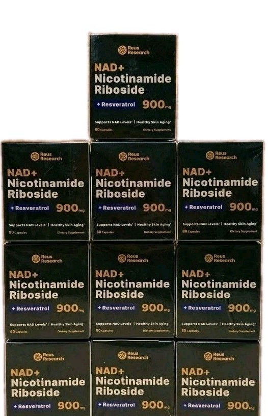 10 Pack NAD+ Nicotinamide Riboside + Resveratrol, 900mg 80 Capsules. Exp 01/2027