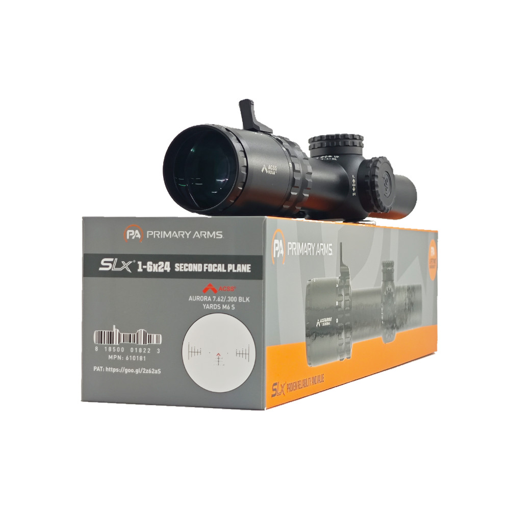 Primary Arms SLx 1-6x24 SFP Scope-Illuminated Red ACSS Aurora7.62/.300 BLK Yards Primary Arms SLx 1-6x24 SFP Scope-Illuminated Red ACSS Aurora7.62/.300 BLK Yards