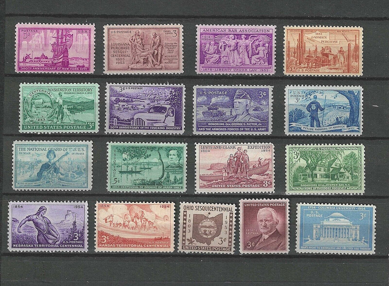 1953-1954 Full Year Set of US Commemorative Stamps SC# 1017-29, 1060-63 MINT NH 1953-1954 Full Year Set of US Commemorative Stamps SC# 1017-29, 1060-63 MINT NH