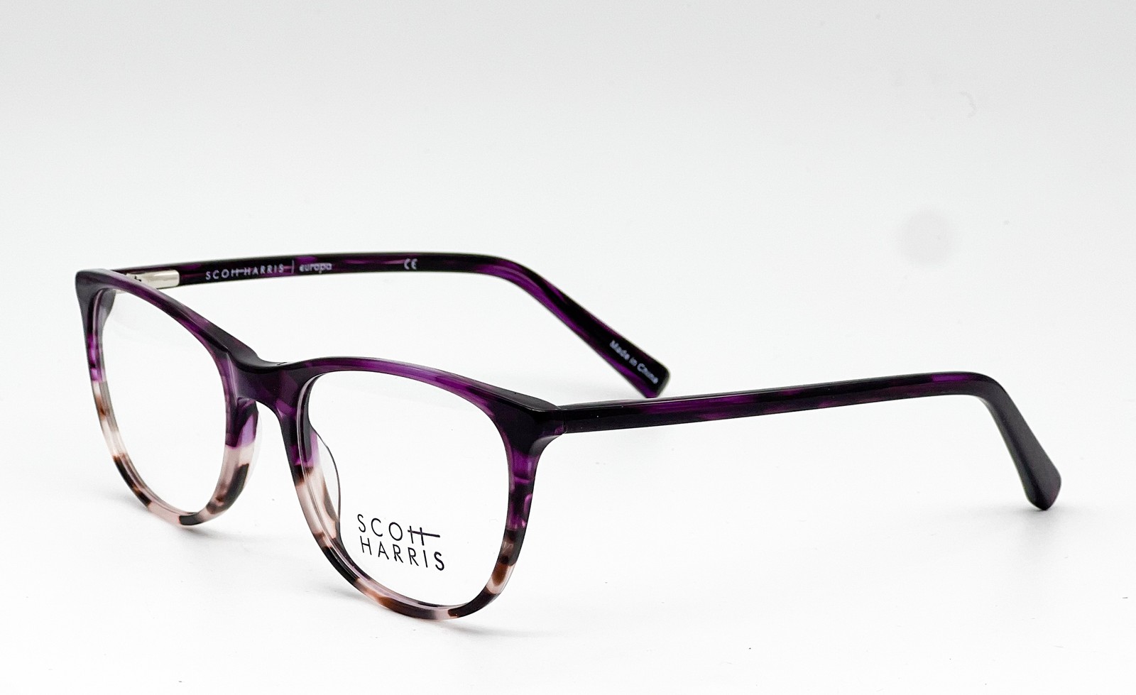 NEW SCOTT HARRIS SH-602 C1 PLUM ZEBRA AUTHENTIC EYEGLASSES 49-18
