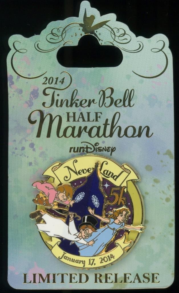 DLR Neverland 5K Wendy John Tinker Bell 2014 Half Marathon Disney Pin 99734