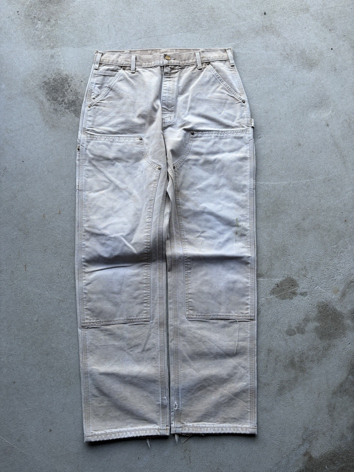 Vintage 90’s Super Faded Tan Cahartt Heavy Weight Double Knee Pants Vintage 90’s Super Faded Tan Cahartt Heavy Weight Double Knee Pants