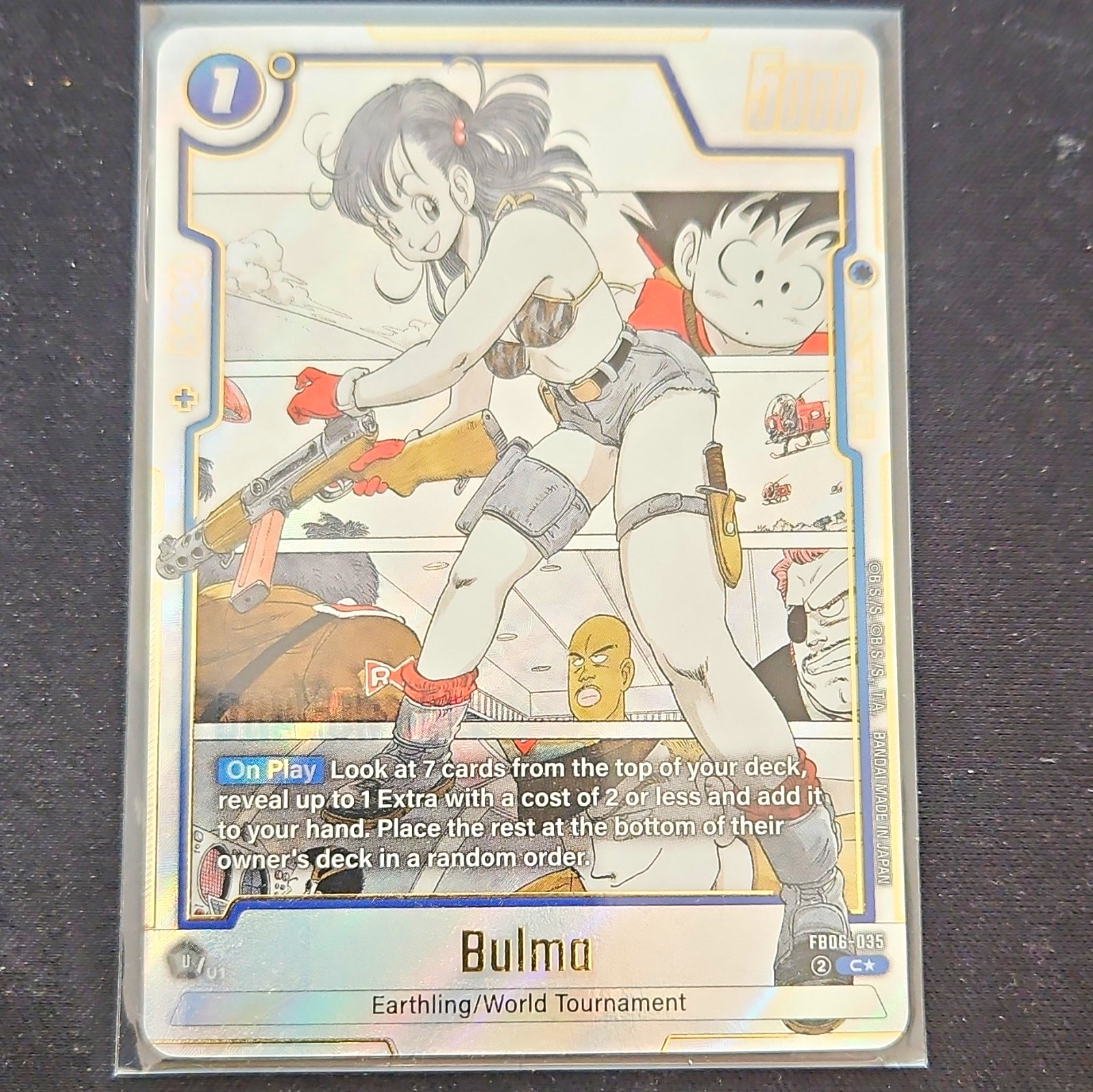 Bandai Dragon Ball Super Bulma Extra Card FB06-035 Earthling/WT Foil Alt Art Bandai Dragon Ball Super Bulma Extra Card FB06-035 Earthling/WT Foil Alt Art