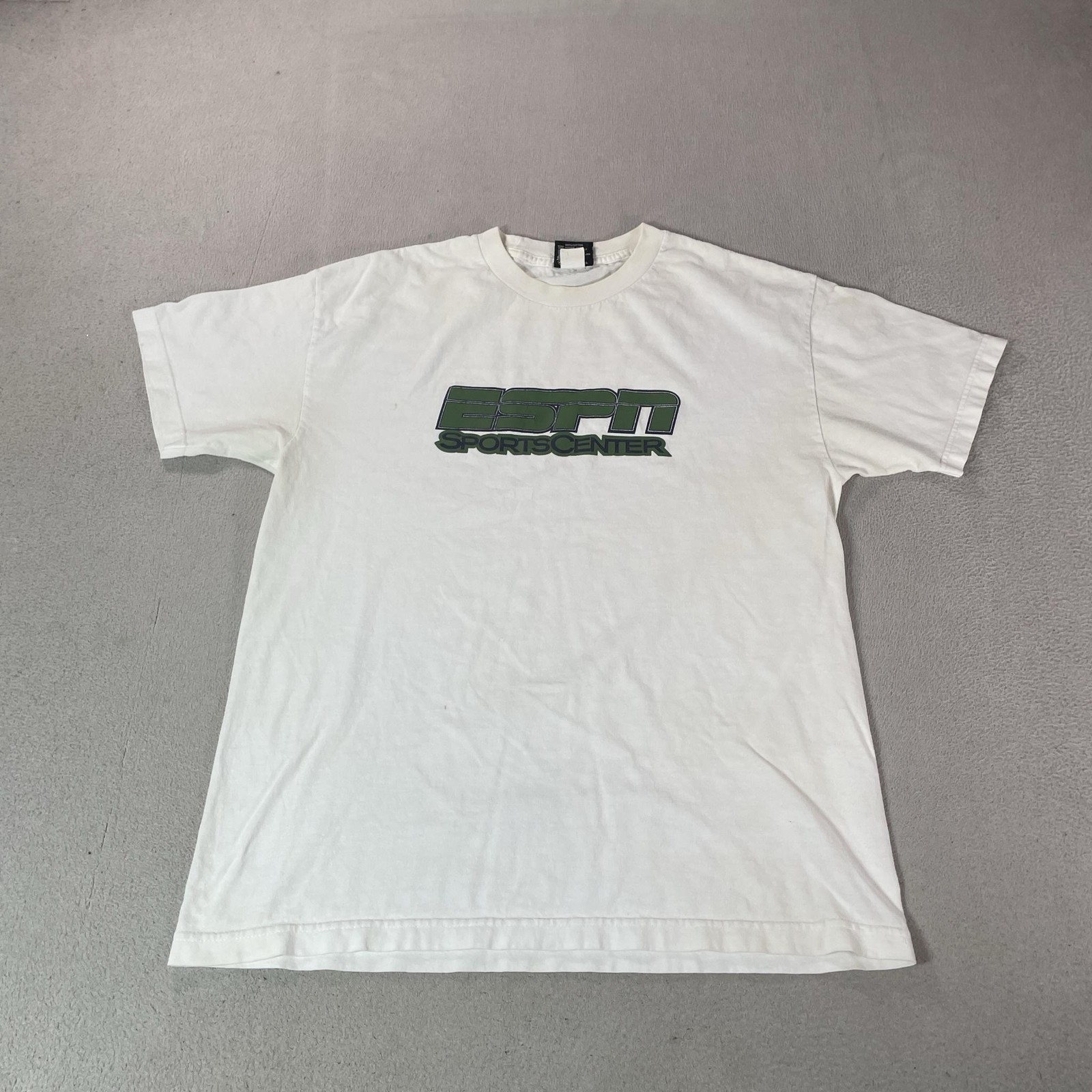 Vintage ESPN SportsCenter Shirt Mens Large White Logo Graphic Tee Top Y2K USA