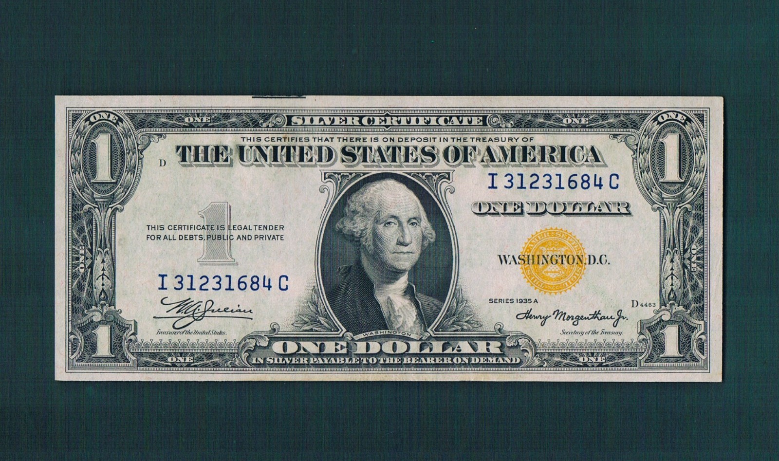 $1.00 1935A Fr#2306 Silver Certificate NORTH AFRICA(IC-Block)~Choice(AU+)&Epq.