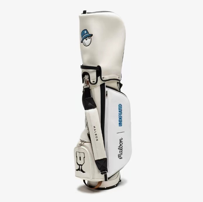Malbon Golf Caddy Bag White X UNDEFEATED Includes 2 hood Covers - Malbon Golf Caddy Bag White X UNDEFEATED Includes 2 hood Covers -