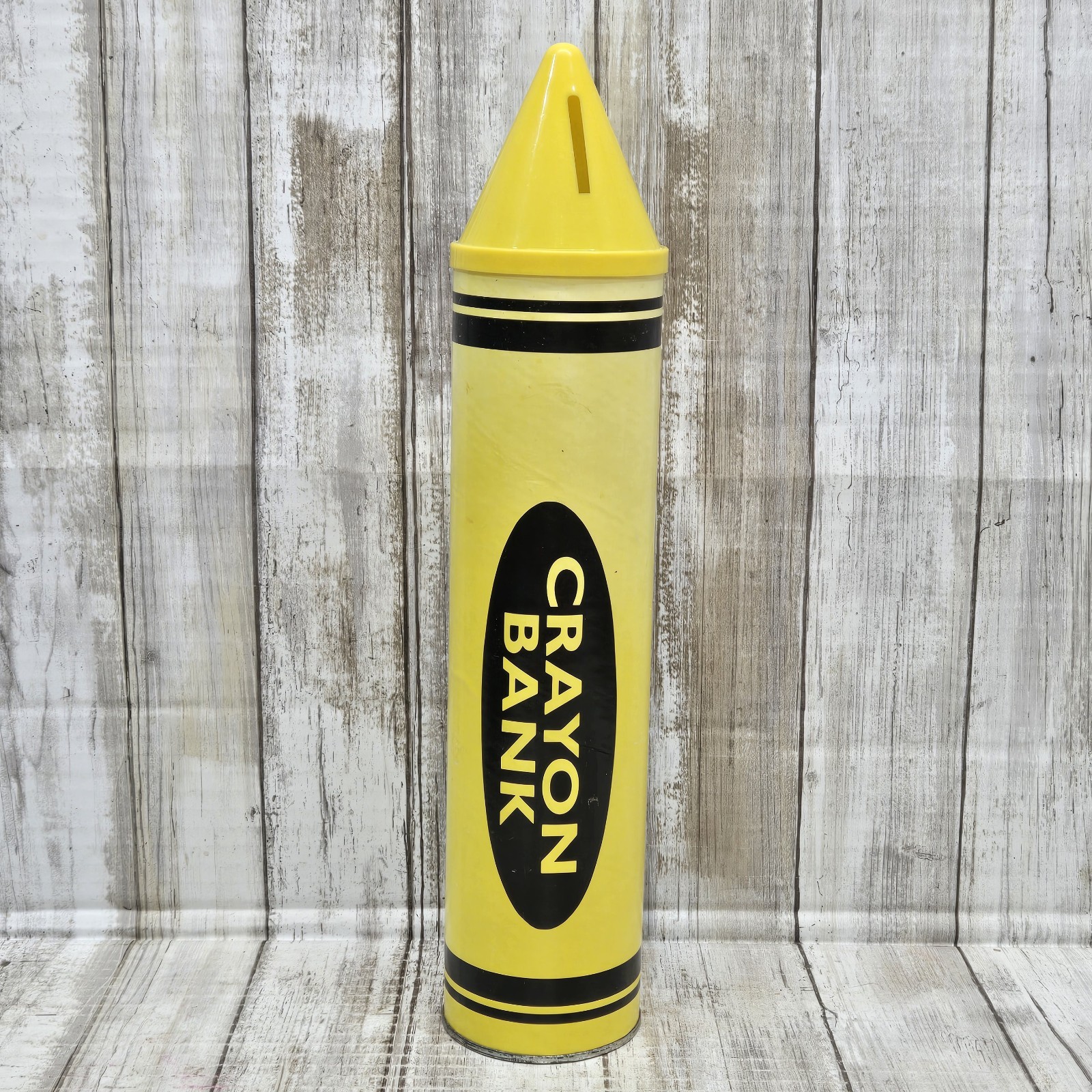 Vintage 1979 Crayon Coin Bank Crayola Yellow 15”