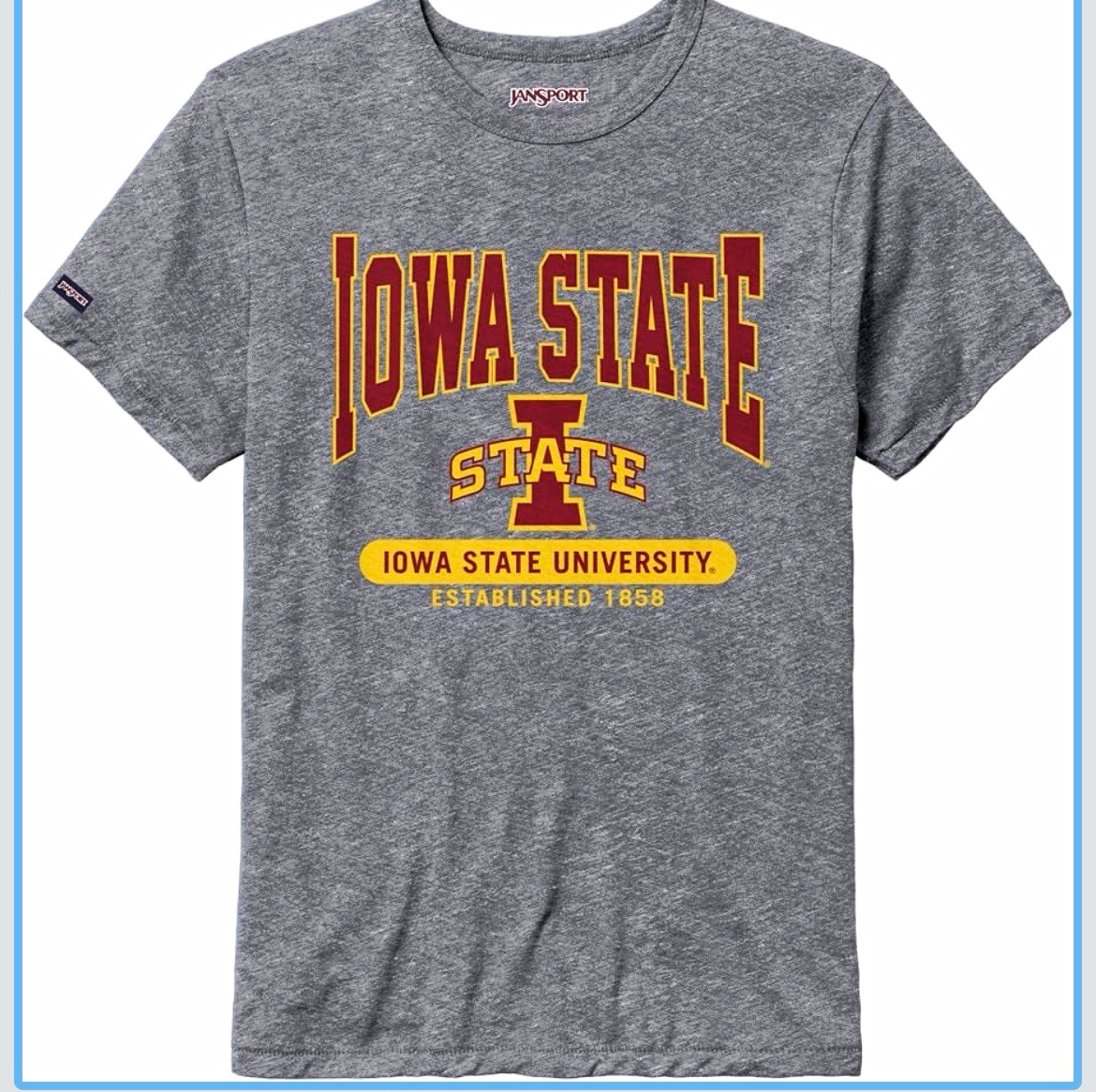 Jansport Iowa State Cyclones NCAA Gray Shirt Red Yellow Size XL Jansport Iowa State Cyclones NCAA Gray Shirt Red Yellow Size XL