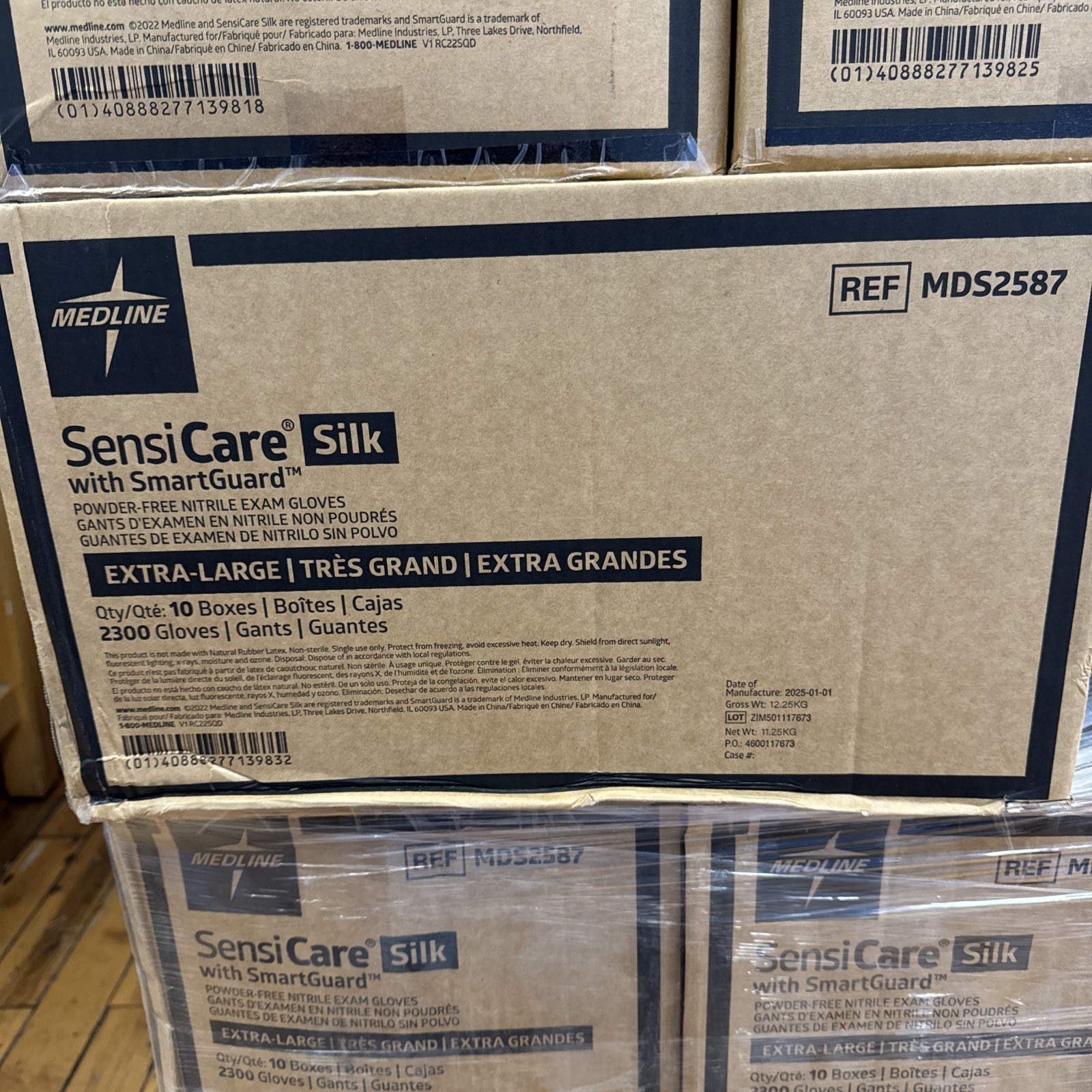 Medline SensiCare Silk Nitrile PF Exam Gloves, Size XL, 2,500 Gloves In Case Medline SensiCare Silk Nitrile PF Exam Gloves, Size XL, 2,500 Gloves In Case