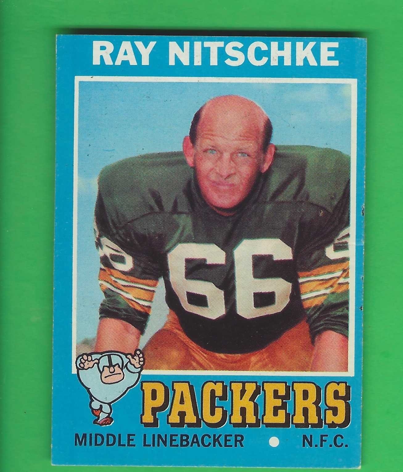 1971 Topps Ray Nitschke HOF #133 EXC crease on front