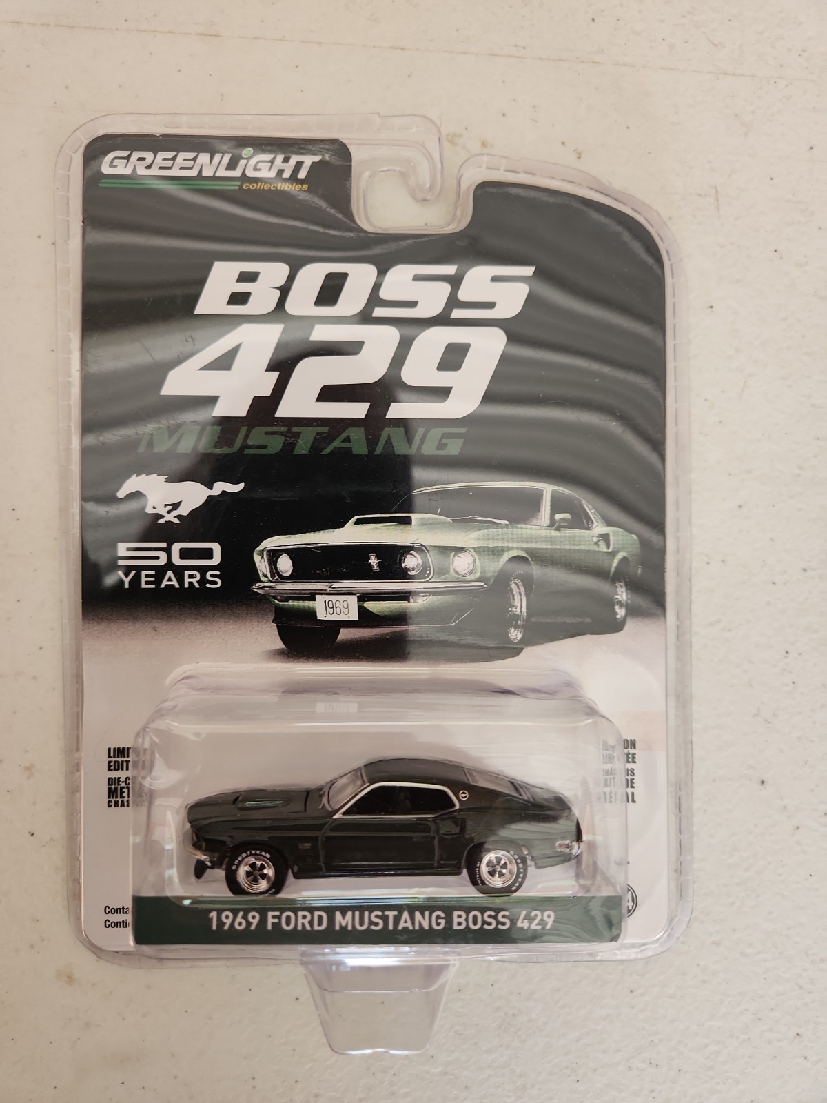 Greenlight 1969 FORD MUSTANG BOSS 429 Dark Green 50 YEARS Greenlight 1969 FORD MUSTANG BOSS 429 Dark Green 50 YEARS
