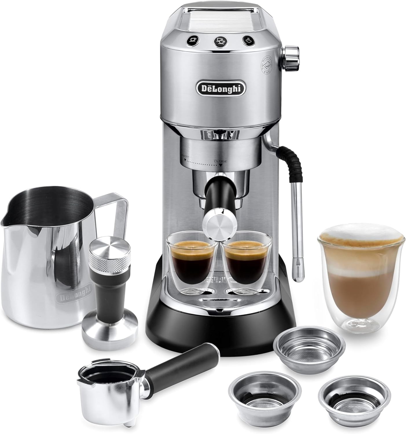 DeLonghi Dedica Arte Espresso Machine with Steam Wand 15-Bar Pump Compact Esp...
