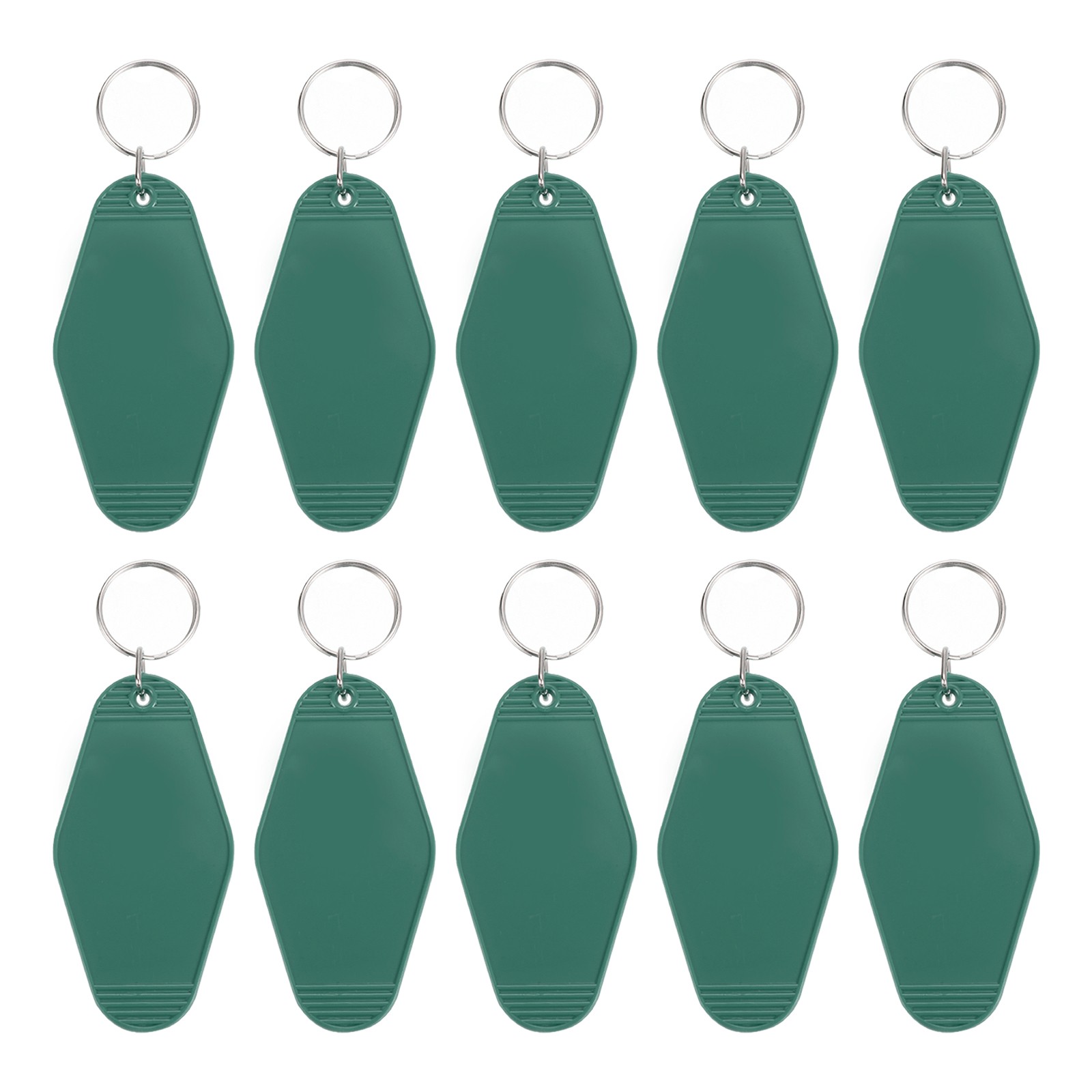 10 Pack Vintage Motel Keychain Blank Hotel Keychains Key Tag Dark Green