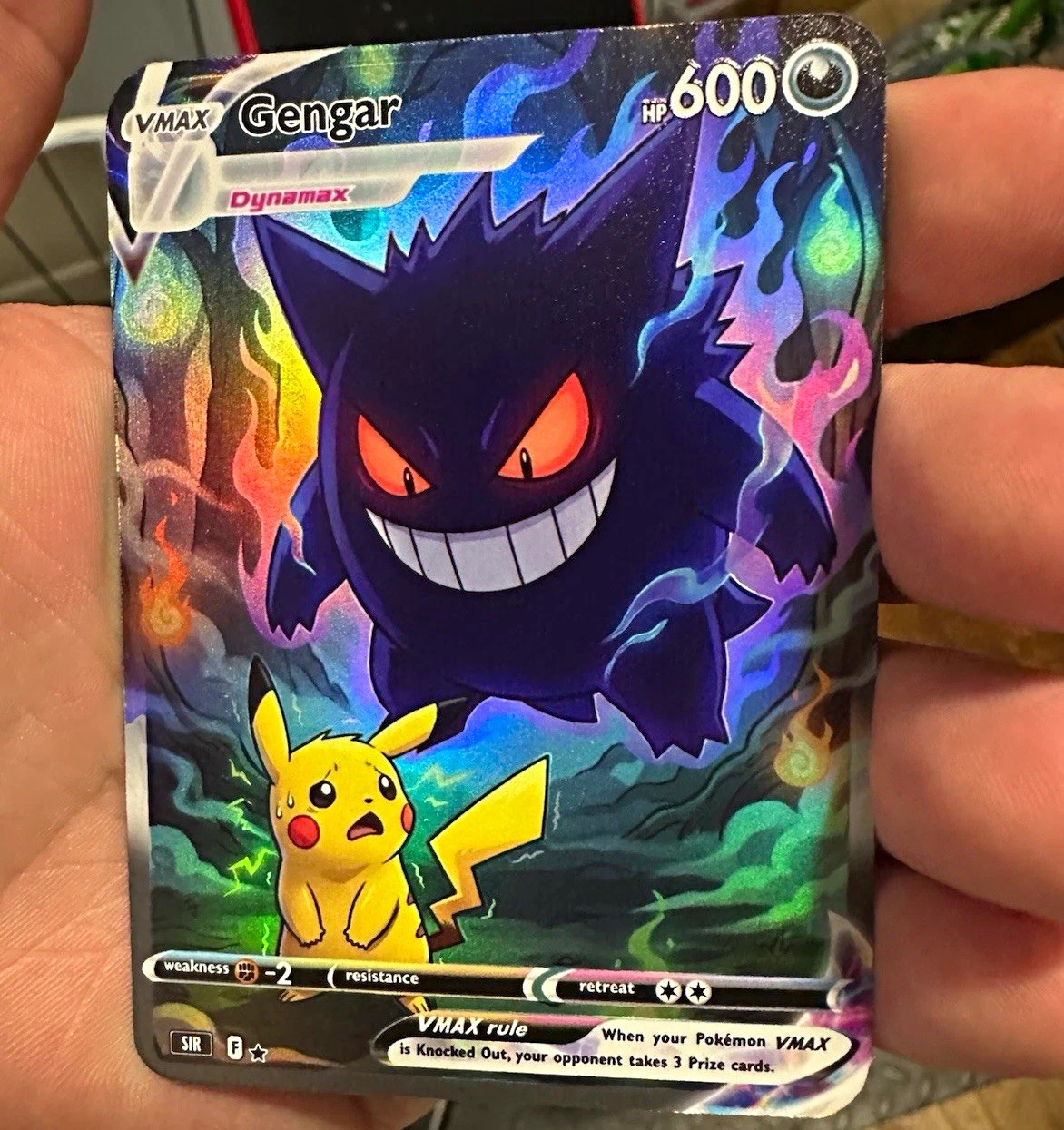 Pokémon TCG Gengar & Pikachu VMAX *Fan Art* Full Art Holo Pokémon TCG Gengar & Pikachu VMAX *Fan Art* Full Art Holo