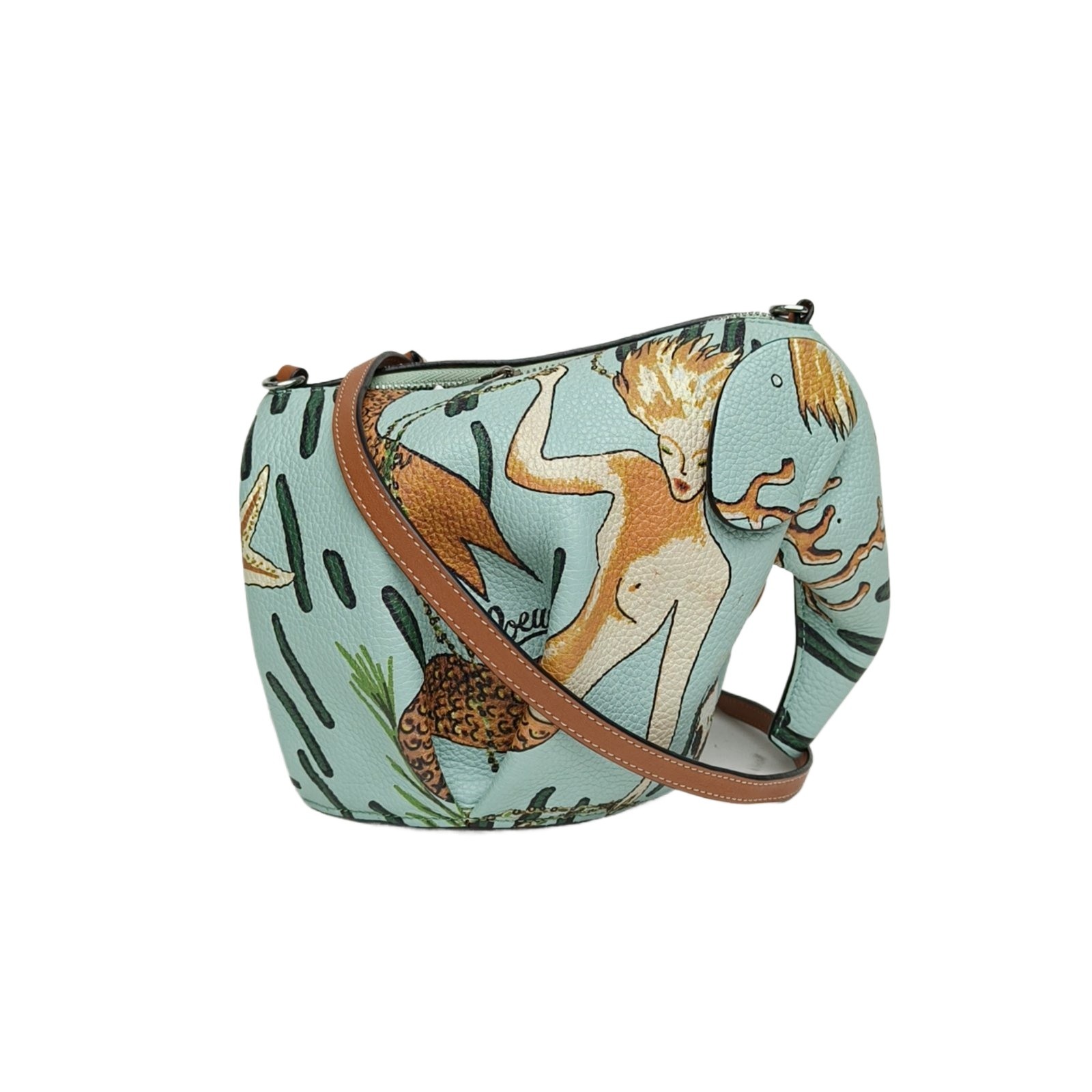 LOEWE Elephant Mini Bag Pattern Calfskin Crossbody Bag