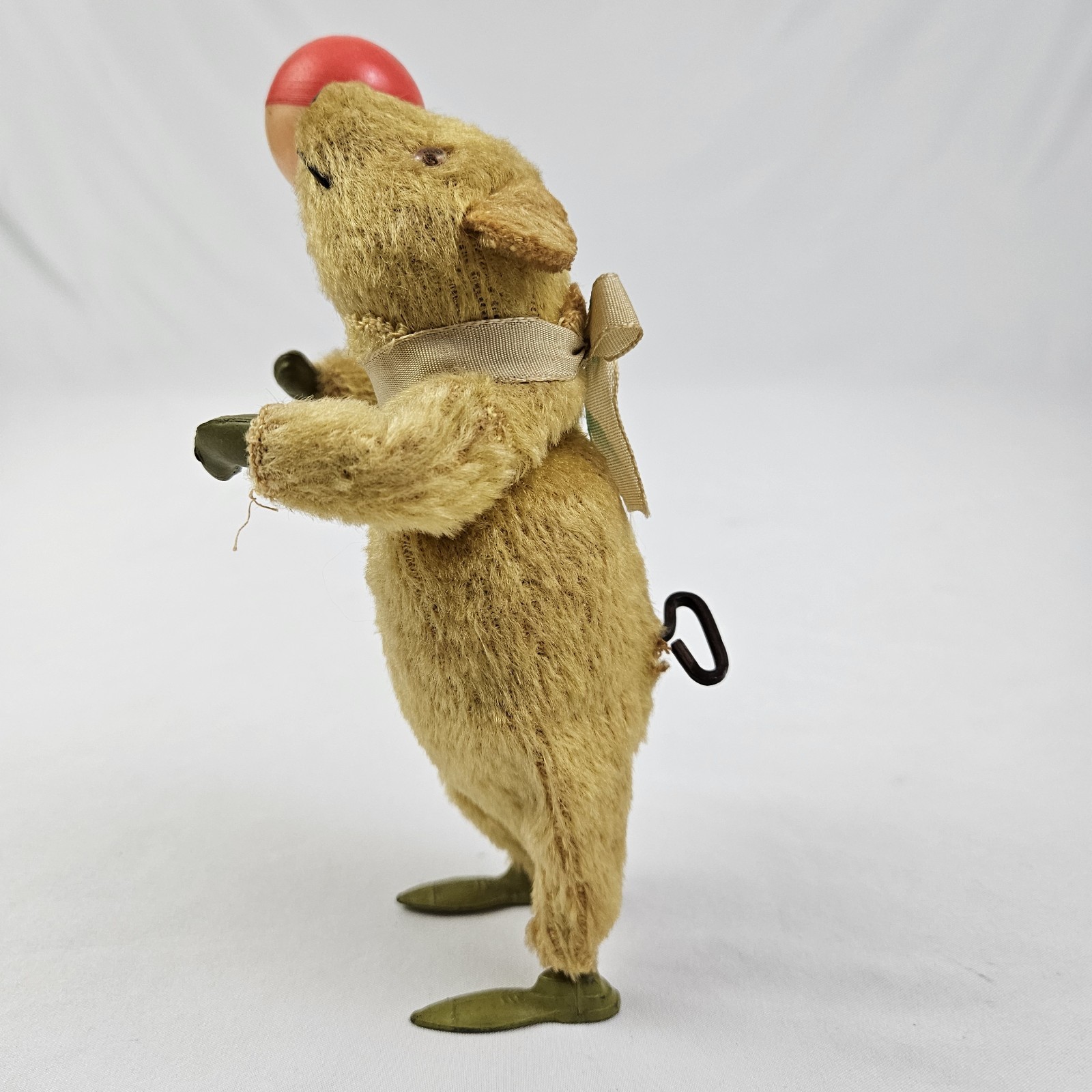 Automation Teddy Bear Toy w/ Ball Mohair Coat Glass Eyes 1910 Antique Working