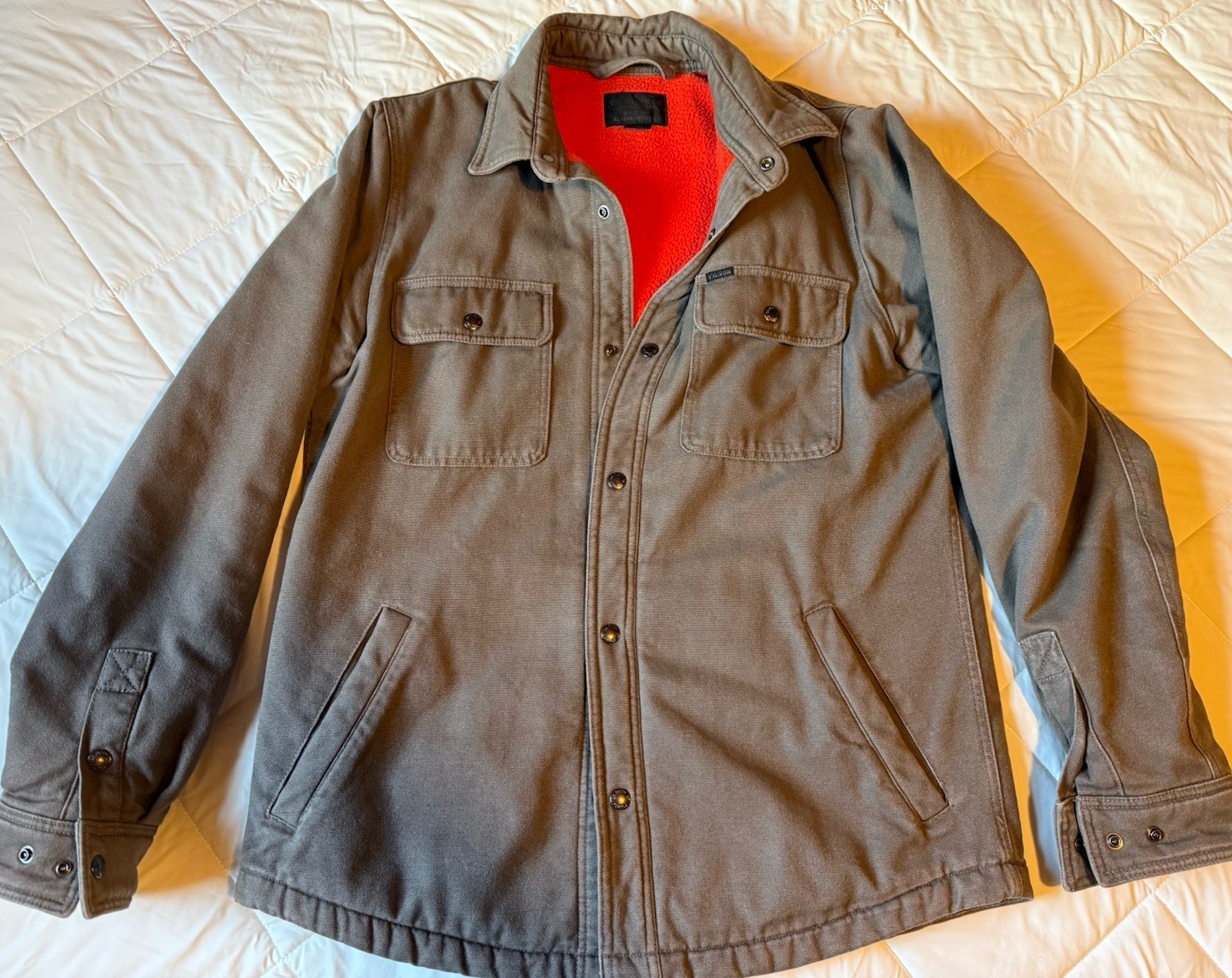 filson fleece lined Jac shirt | Olive Canvas | Medium filson fleece lined Jac shirt | Olive Canvas | Medium