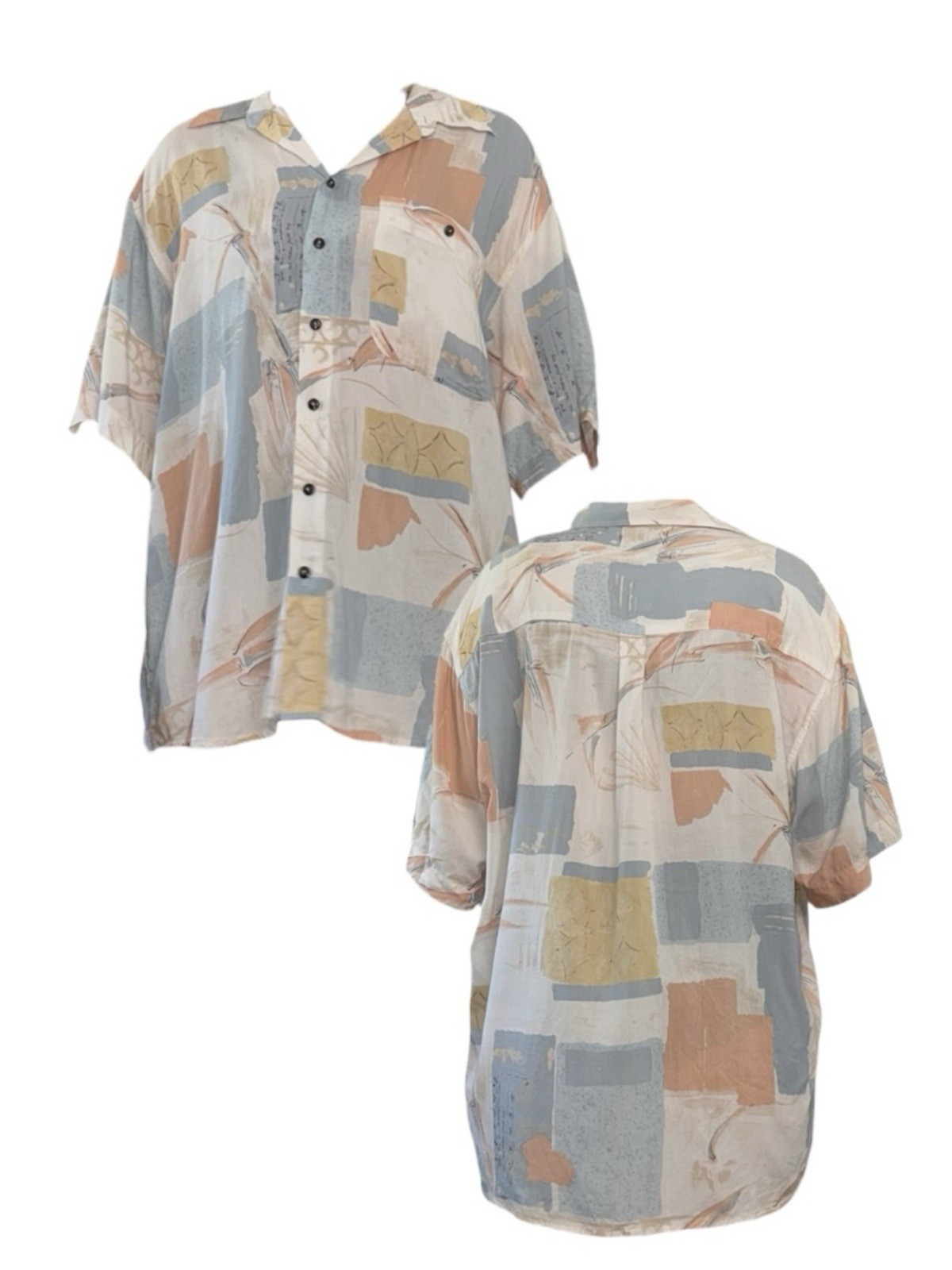 Vintage Abstract Pattern Short Sleeve Button Down Vintage Abstract Pattern Short Sleeve Button Down