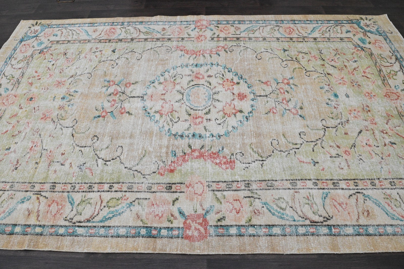 Oushak 6x10,Turkish Rug,vintage,anatolian,PASTEL,kilim,Bohemian,handmade,wool Oushak 6x10,Turkish Rug,vintage,anatolian,PASTEL,kilim,Bohemian,handmade,wool