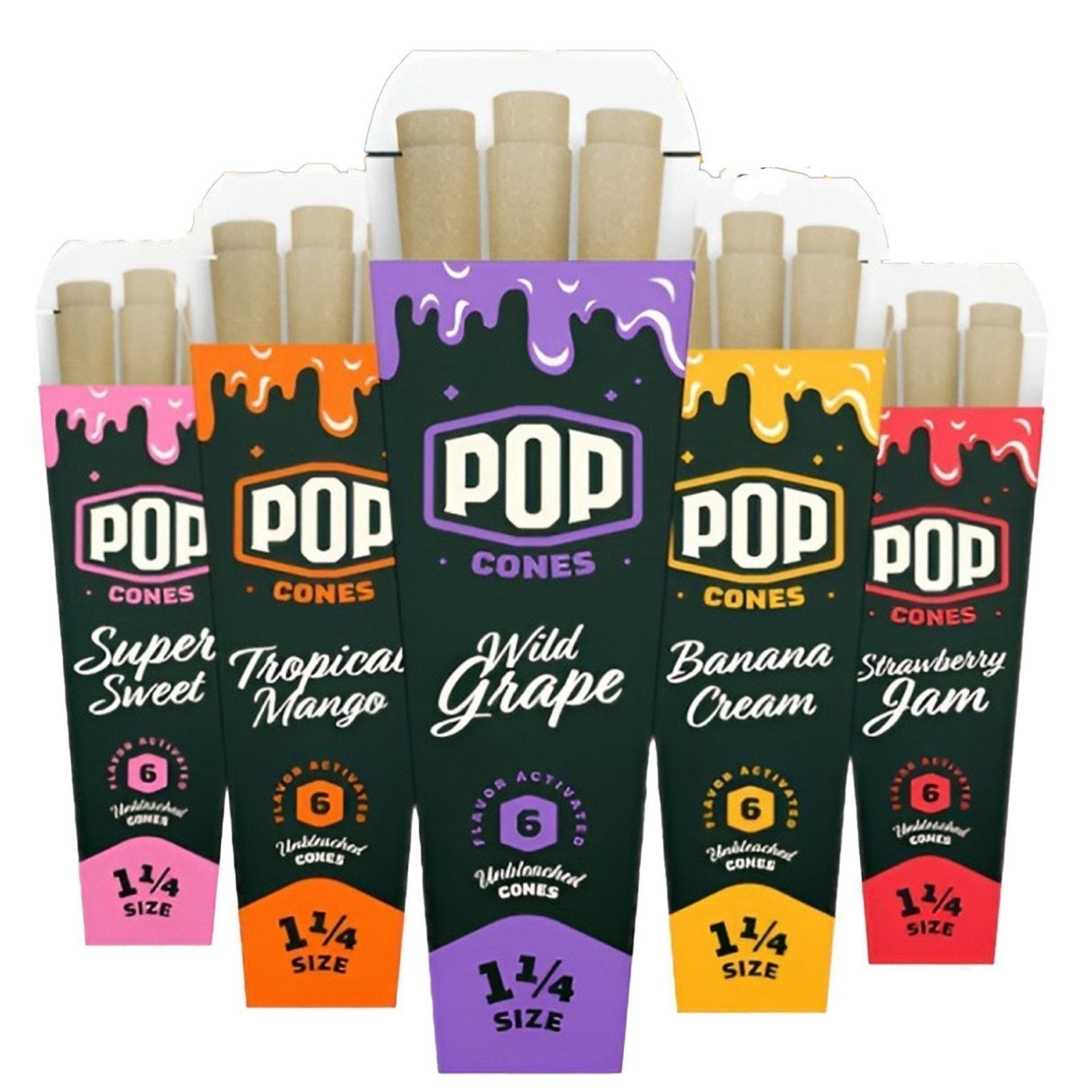 5 Pack Pop Cones Variety Pack - 1 1/4 - Unbleached 5 Pack Pop Cones Variety Pack - 1 1/4 - Unbleached