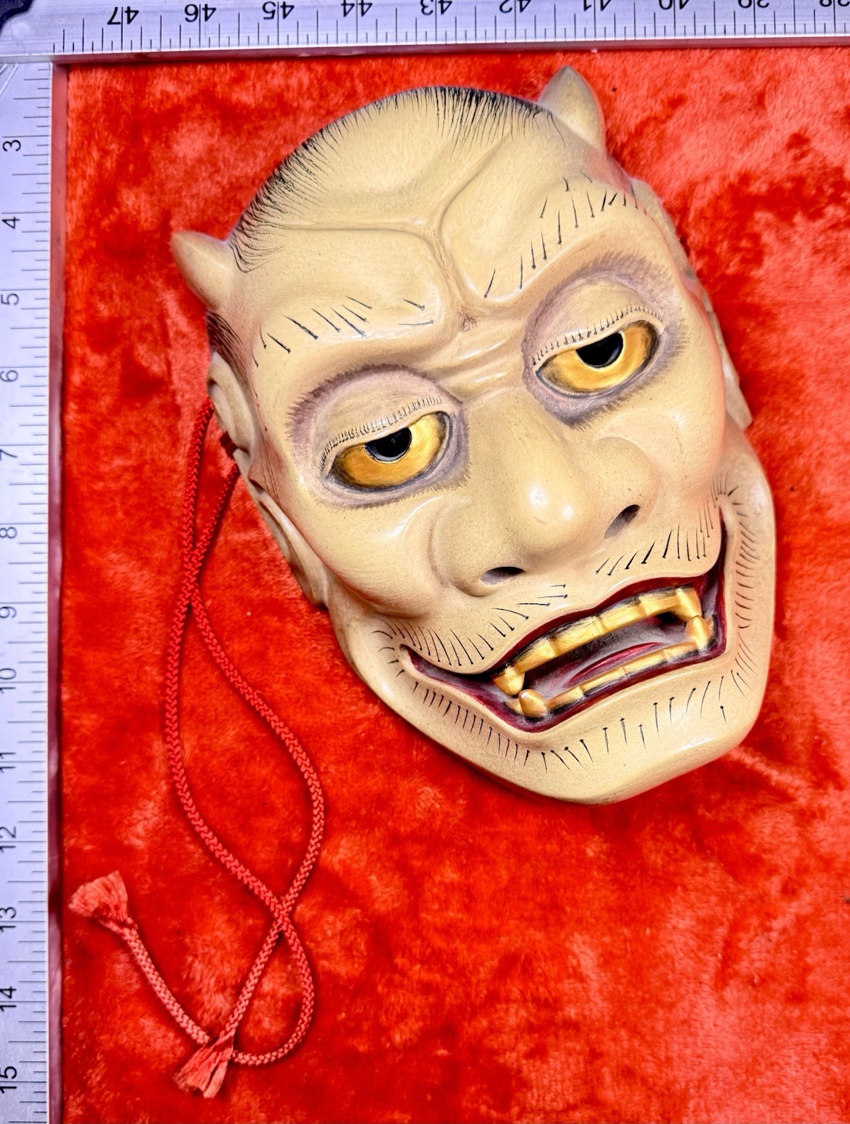 Signed Vintage Japanese Noh Mask Wood Carving Sukenori 須憲 Yakan Shishiguchi 11