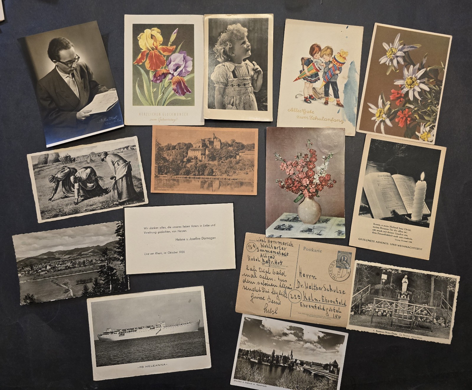 15 Post-WWII German Postcards RPPC Greeting Scenic Religious Photo Lot