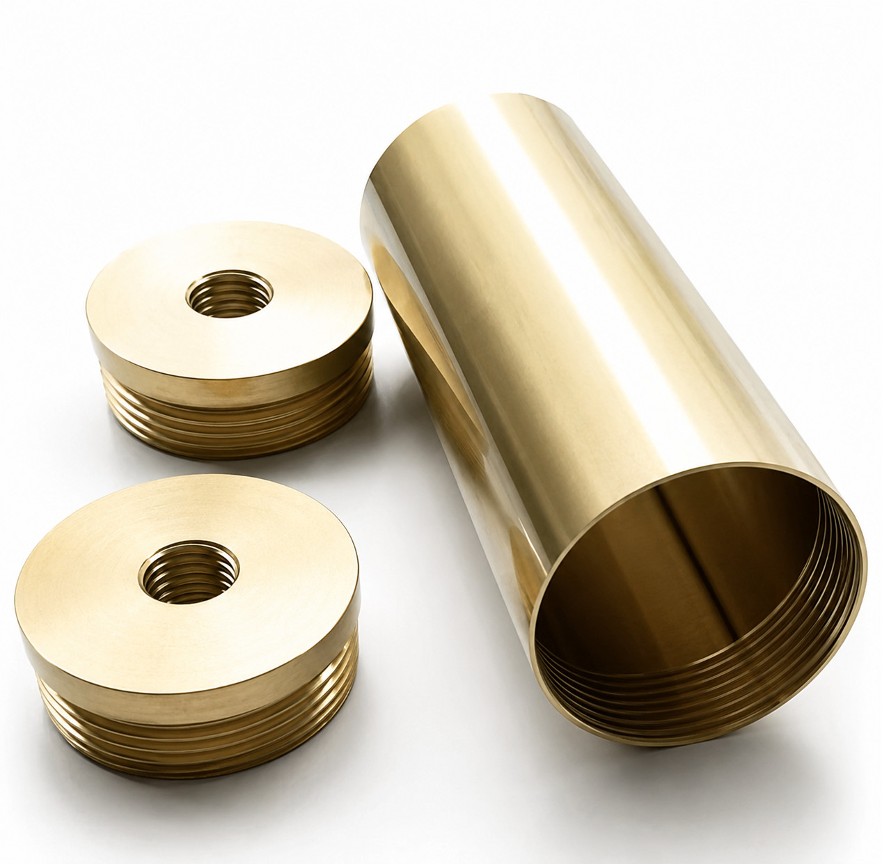 Thread Tube+End Caps–12x1.5 in. Alloy ,Gold/Bronze,Not Suppressor/Silencer