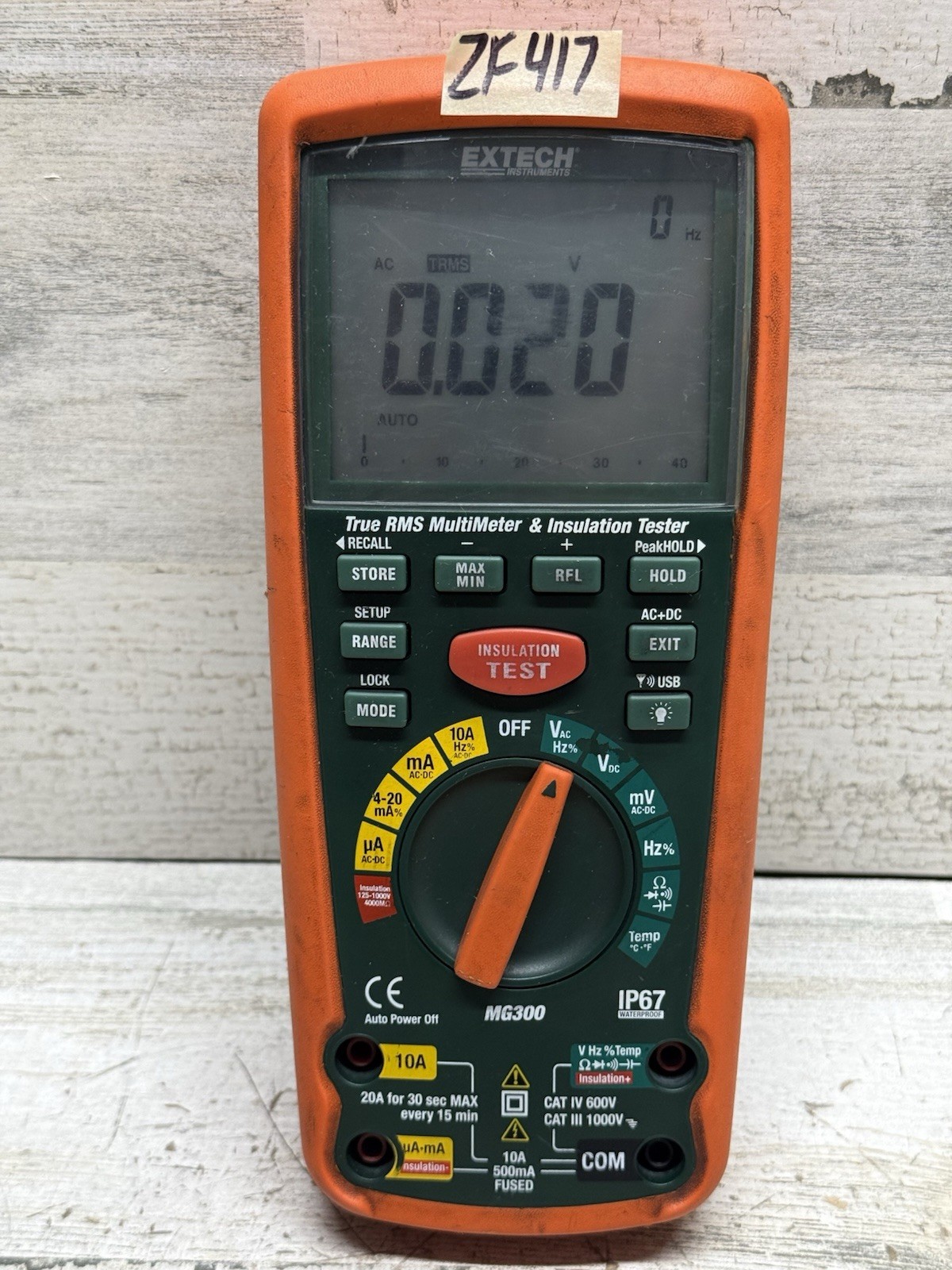 Extech MG300 CAT IV Insulation Tester/TRMS Multimeter Pre Owned Extech MG300 CAT IV Insulation Tester/TRMS Multimeter Pre Owned
