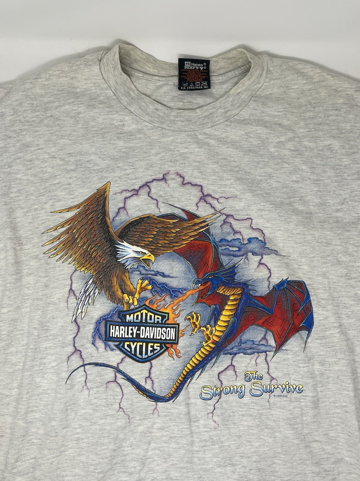 Vintage 1990s Harley Davidson New Jersey Eagle Dragon Strong Survive T Shirt XL Vintage 1990s Harley Davidson New Jersey Eagle Dragon Strong Survive T Shirt XL