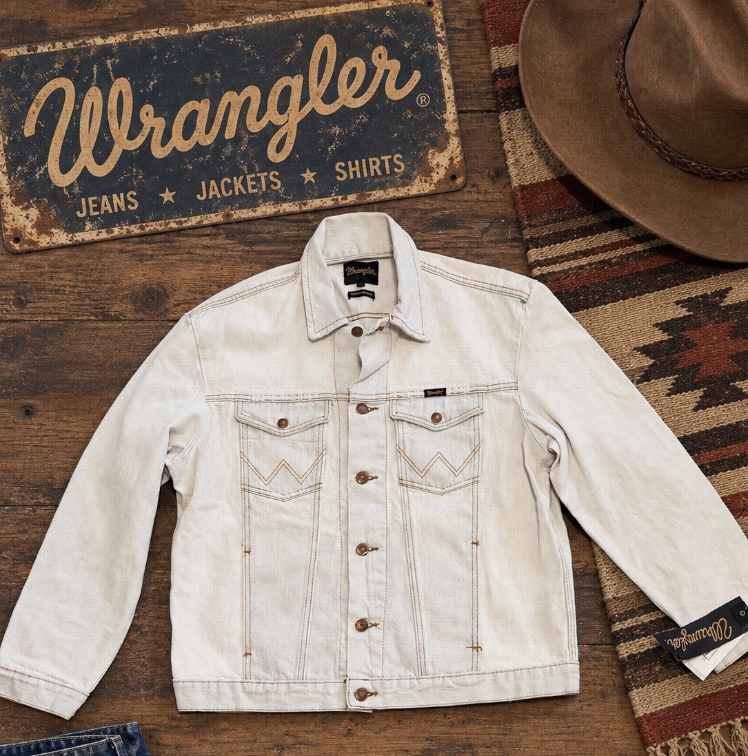 Vintage Wrangler Denim Trucker Jacket Mens Large NWT light blue MJM008W Western