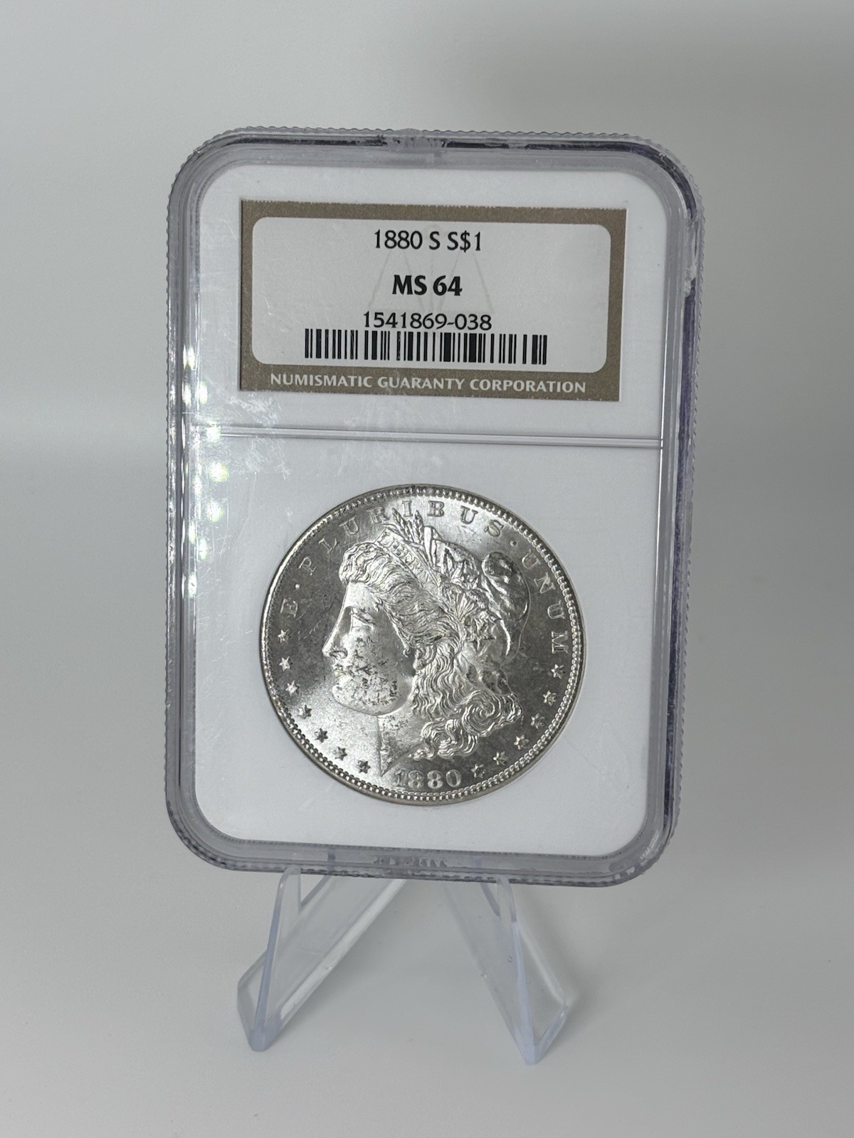 Morgan Silver Dollar 1880 San Francisco Mint NGC MS64 #44 Morgan Silver Dollar 1880 San Francisco Mint NGC MS64 #44