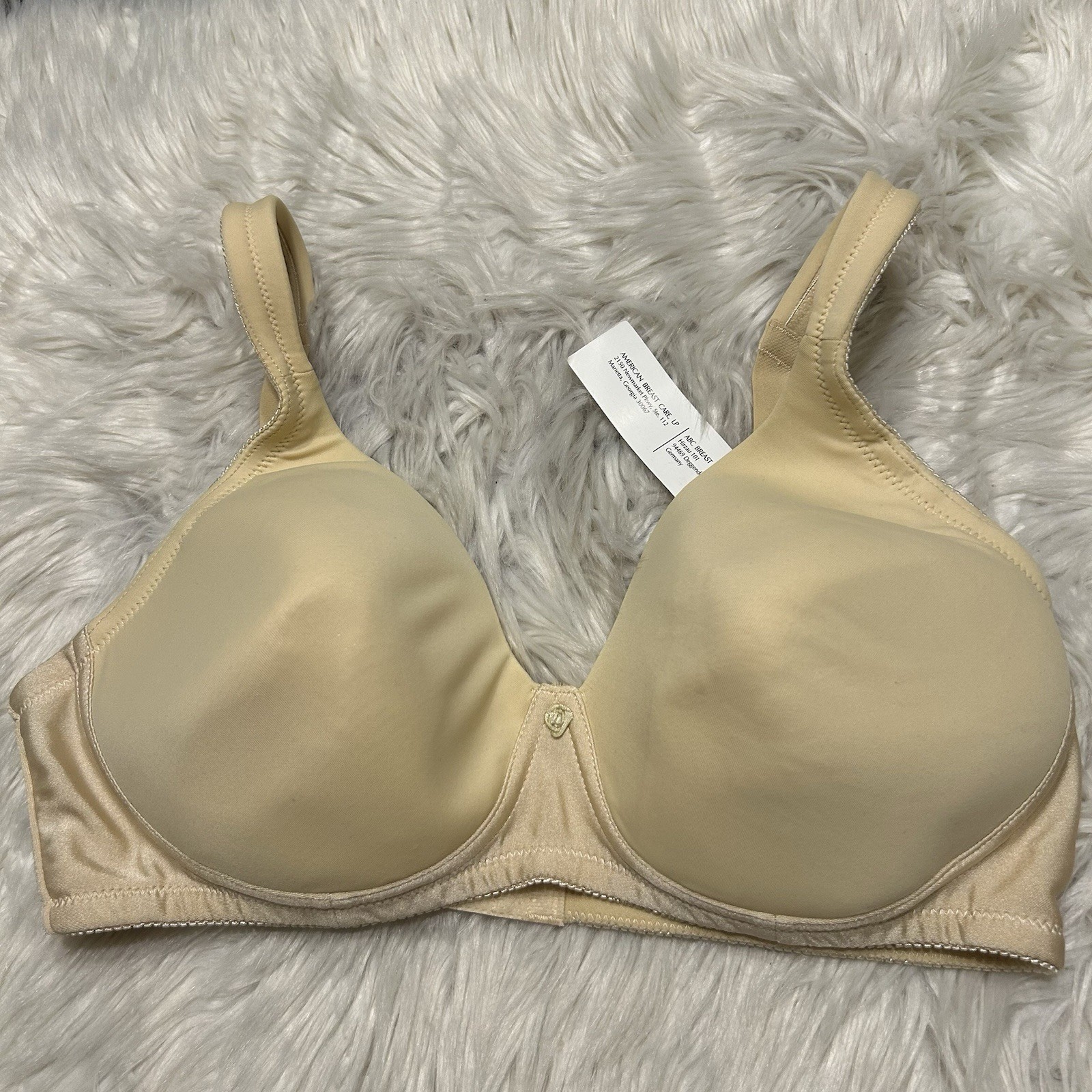 American Breast Care 38D Bra Beige Mastectomy Seamless Molded Cup T Shirt 106 American Breast Care 38D Bra Beige Mastectomy Seamless Molded Cup T Shirt 106