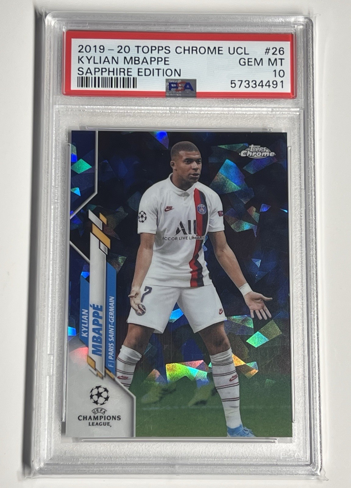 2019 Topps Chrome UCL Sapphire Kylian Mbappe PSA 10 2019 Topps Chrome UCL Sapphire Kylian Mbappe PSA 10